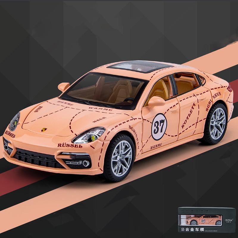 1/24 масштаб Panamera, литая под давлением модель автомобиля, игрушечный автомобиль с откатным механизмом, звуком и светом для детей, коллекция подарков для мальчиков и девочек