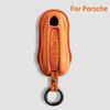 AABKU1 For Porsche Panamera Cayenne 971 911 9YA Macan Boxster Spyder Carrera Cayman 970 981 991 3 Buttons Suede Car Key Case Keychain