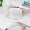 UV Protection Wide Brim Straw Hat Pearl Chain Women's Fisherman Hat Elegant Flat Sun Cap  Travel