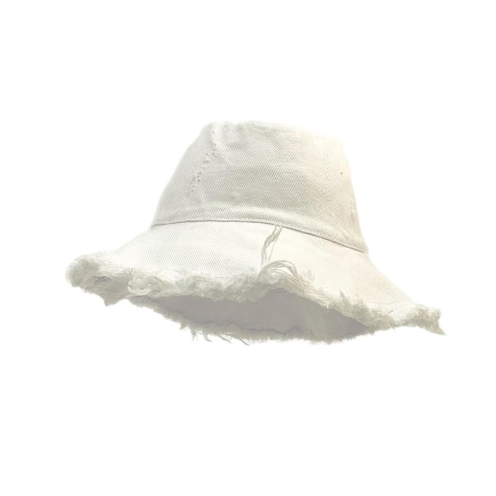 Sunshade Shabby Fisherman Hat Lightweight Sun Protection Basin Cap Denim Bucket Hats Camping