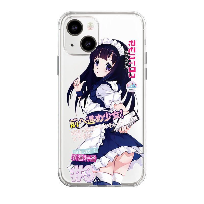 Модный мягкий чехол для телефона с японским мультфильмом «Аниме девушка» для Iphone 14 11 13 Pro Max 12 Mini Xr Xs Max X 7 Plus 8 Se 3, задняя крышка из ТПУ