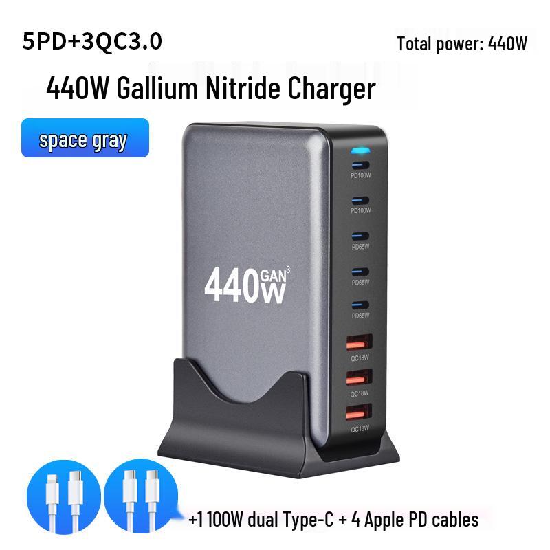 Многопортовое GaN USB-зарядное устройство 200 Вт: Быстрая зарядка PD100 Вт для мобильных устройств
