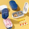 Pill Cutter with Invisible Storage Box Portable 2 In 1 Mini Drug Tablet Medicine Dustproof Divider Organizer Crusher Pill Box
