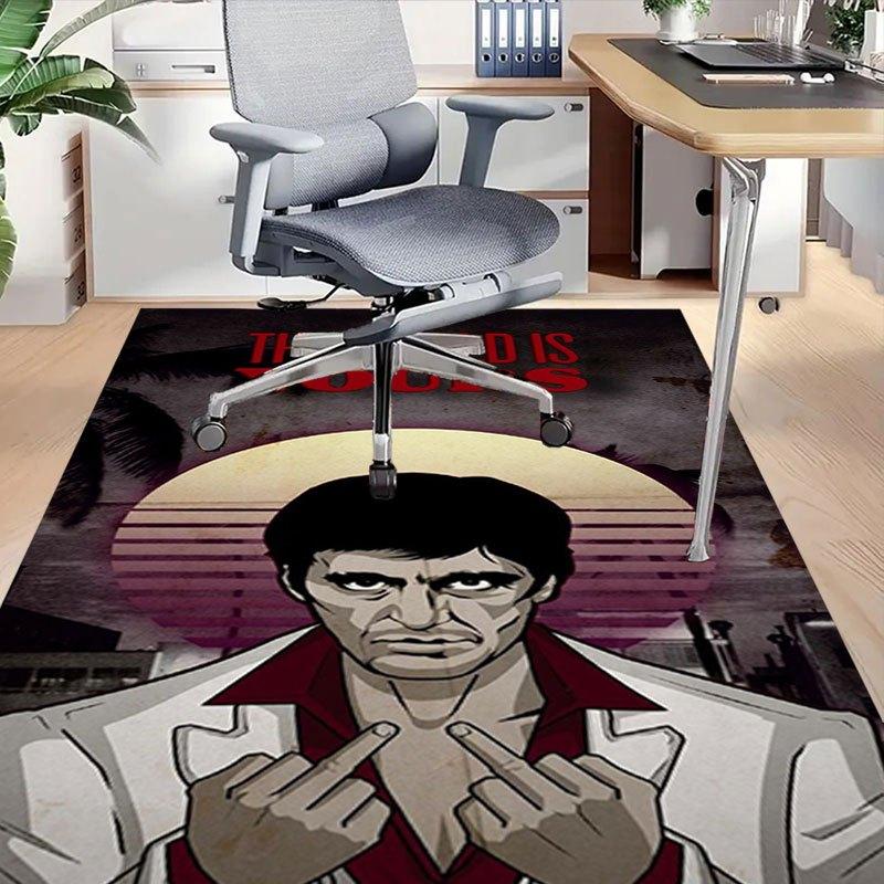 1 шт. Коврик для офисного кресла Scarface, Мягкий, Удобный, Всесезонный, Идеально подходит для дома, спальни или офисного декора, Идеальный подарок для