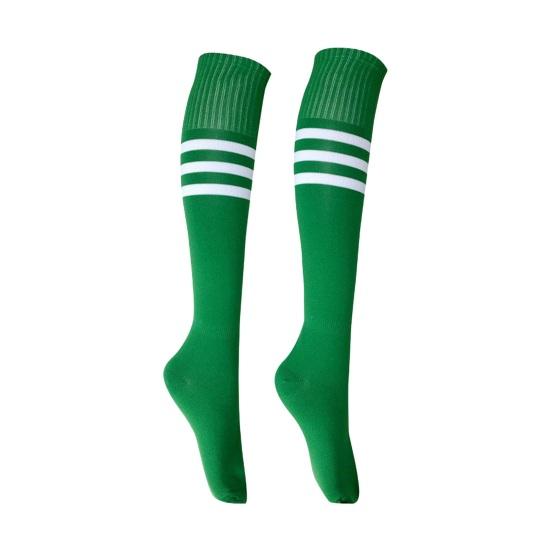 1 пара носков средней длины, полосатые, нескользящие, высокоэластичные, впитывающие пот, футбольные чулки для болельщиков, детские гольфы, спортивные носки для школьных игр