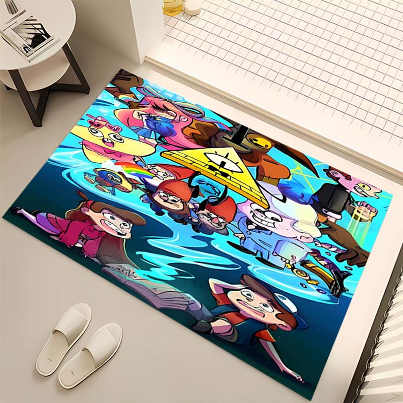 1pc Gravity Falls Print Area Rug - Soft, Washable Non-Slip Indoor Mat, Living Room, Home Office Decorative Rug,Office Decorative