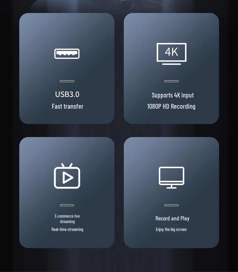 4K USB 3.0 HDMI Video Capture Card for PS5, DSLR, Game Streaming, 1080p60 Recording