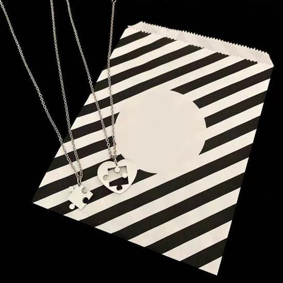 1 пара ожерелья для пар в стиле панк, выдалбливают соответствующие гальваники, значимый подарок, ювелирные изделия, ожерелья с подвеской-головоломкой для пары для свиданий