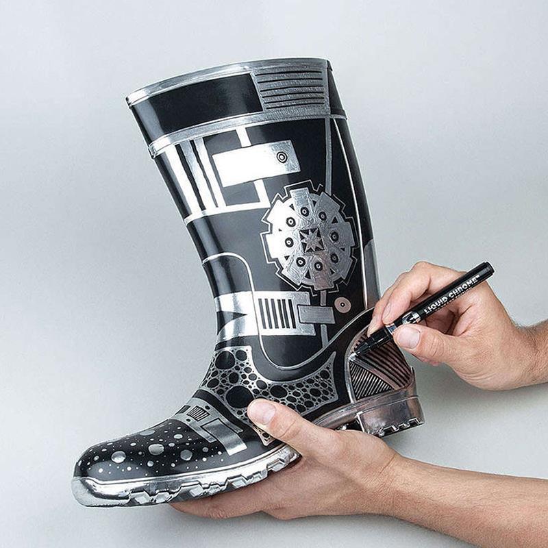 High Gloss Liquid Mirror Marker Pen Silver Marker Pen DIY Reflective Paintbrush Mirror Marker Pen Chrome Finish Metal Art Hand Crafted Pen