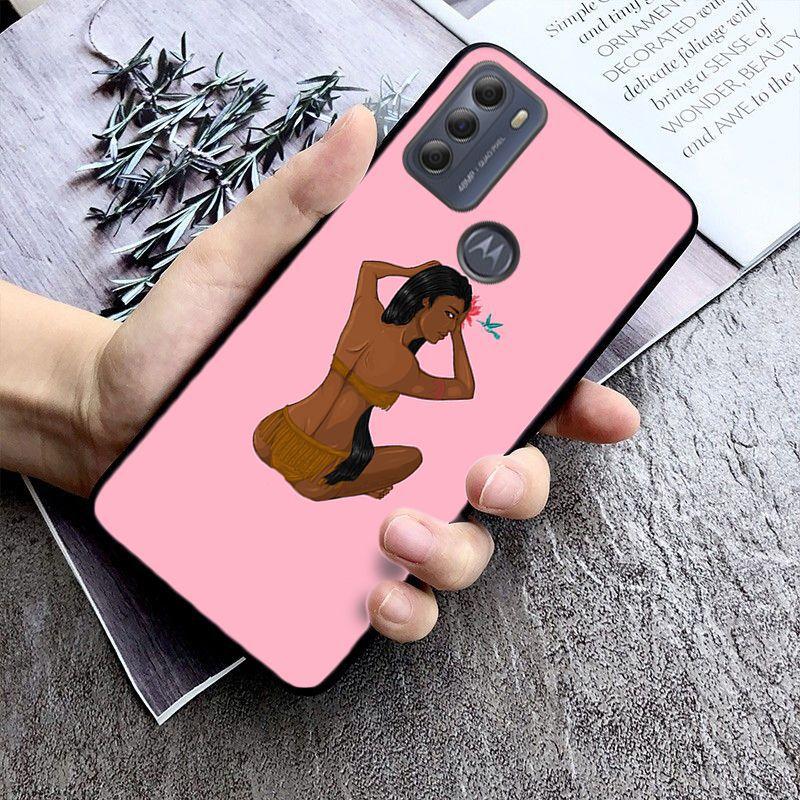 Чехол Black Head girl для Motorola Moto EDGE 20pro Edge 20lite E6 E7 Cover GSTYLUS GPLAY GPOWER G 5G PLUS G30 G100 cases Funda