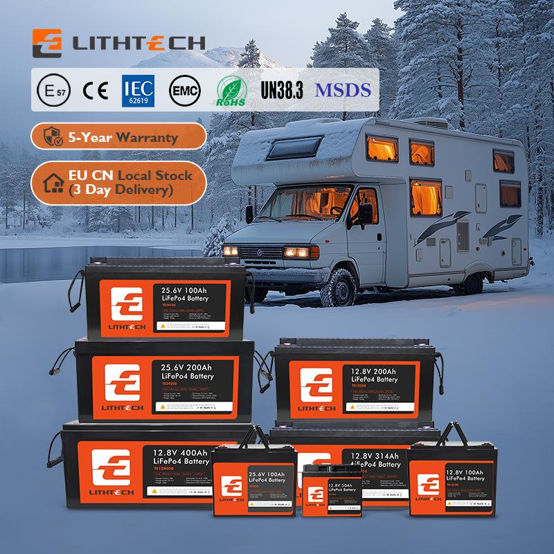 US EU Stock High Power IP67 Lithium Battery Pack Inverter BMS Lightweight RV Boat Home Storage Solar Lifepo4 Battery 12V 100Ah