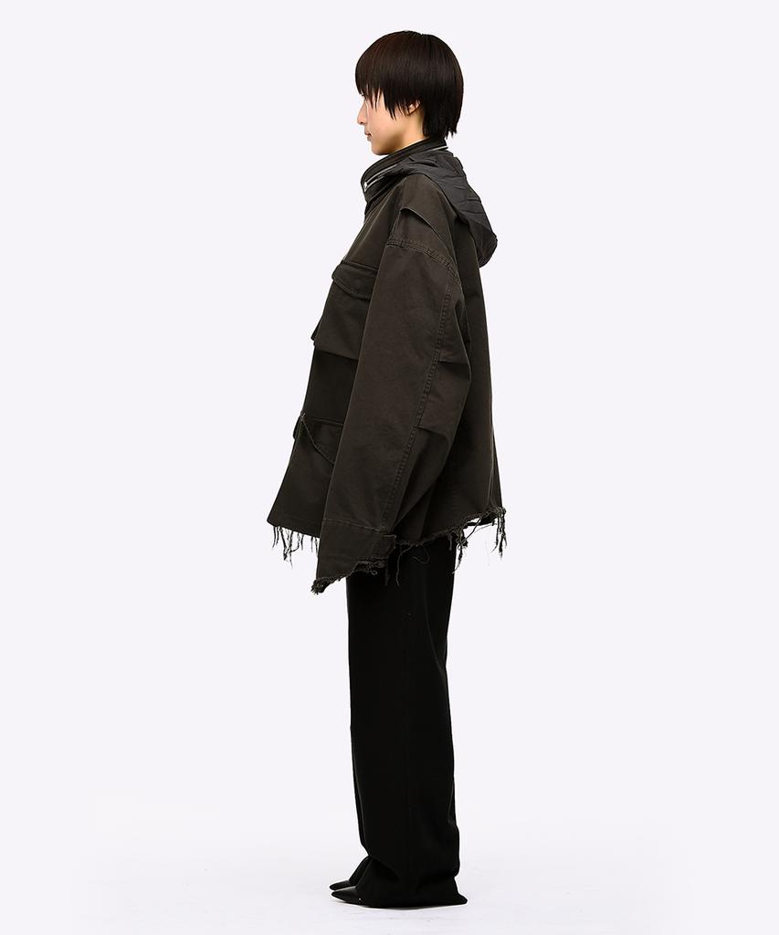 Quest&Guest M65 Cut-Off Field Parka (Dark Brown)