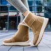 New Women's Velvet Snow Boots Casual Mid-tube Boots Warm Cotton Shoes Cotton Boots Large Size 43 D329