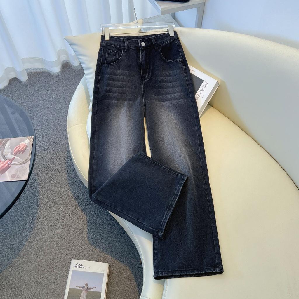 Женские джинсы прямого покроя Four Seasons с высокой талией, тонкие свободные узкие брюки в стиле ретро с драпировкой