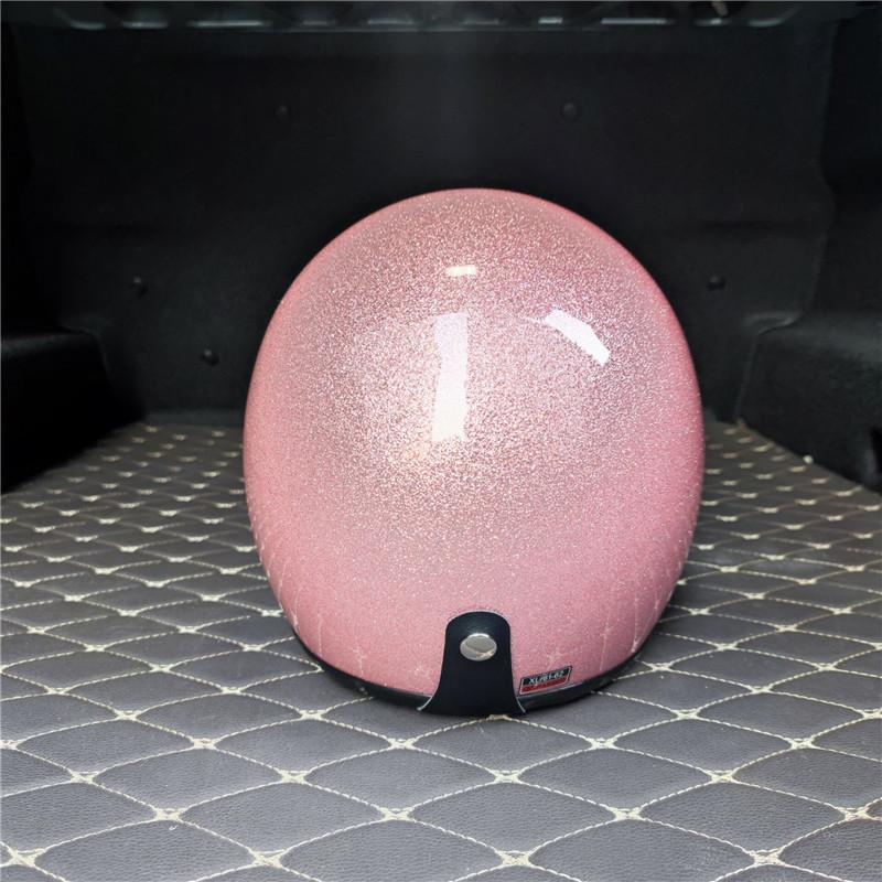 Мотоциклетный шлем 3/4 с открытым лицом, винтажный шлем Casco, реактивный скутер, велосипедный шлем, ретро, ​​одобренный в горошек, шлем, золотой блеск