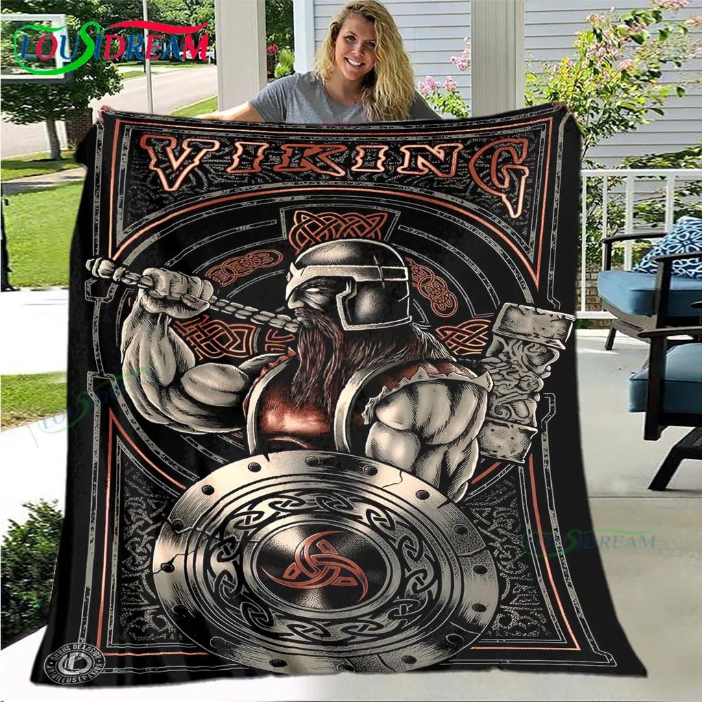 Nordic Viking Mythology Soft Blanket Sports Living Room Bedroom Sofa Bed Blanket Birthday Gift Travel Office Lunch Break Blanket