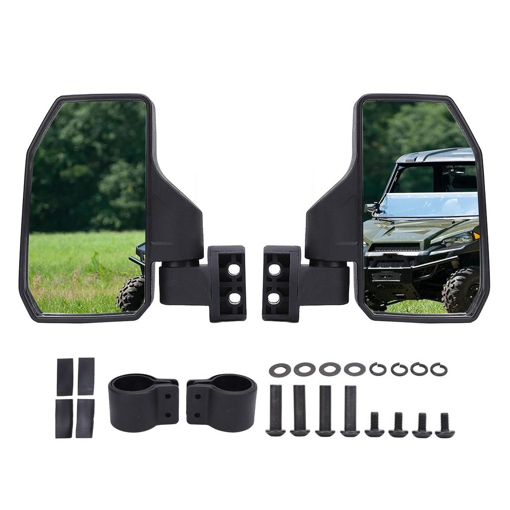 UTV Side Mirror Foldable Adjustable Clear Visibility Stable Structure Rear View Mirror Replacement for Polaris RZR XP