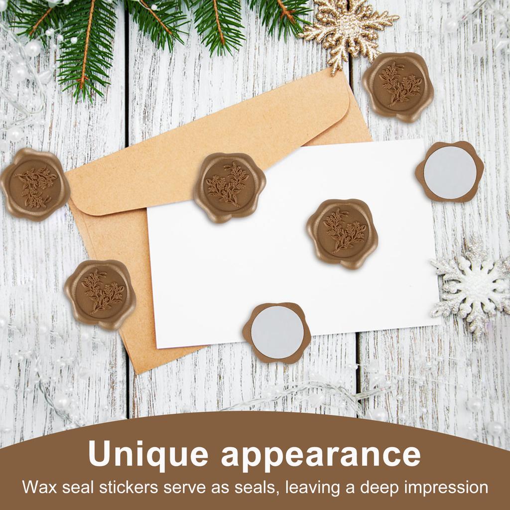 50Pcs Wax Seal Stickers Self Adhesive Retro Embossed Pattern Wax Seal Stamp Sticker Invitation Gift Wrapping Cards Seal Sticker
