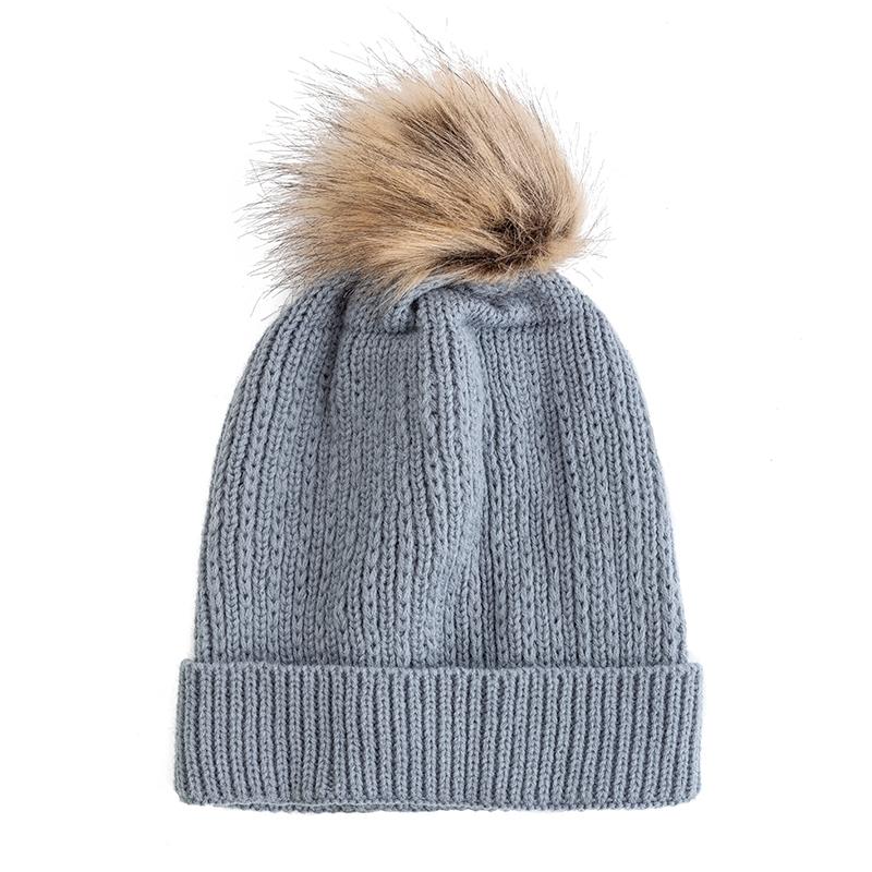 New Candy Colors Winter Hat Women Pompoms Hat Soft Trendy Beanie Hat Basic Daily Leisure Cap