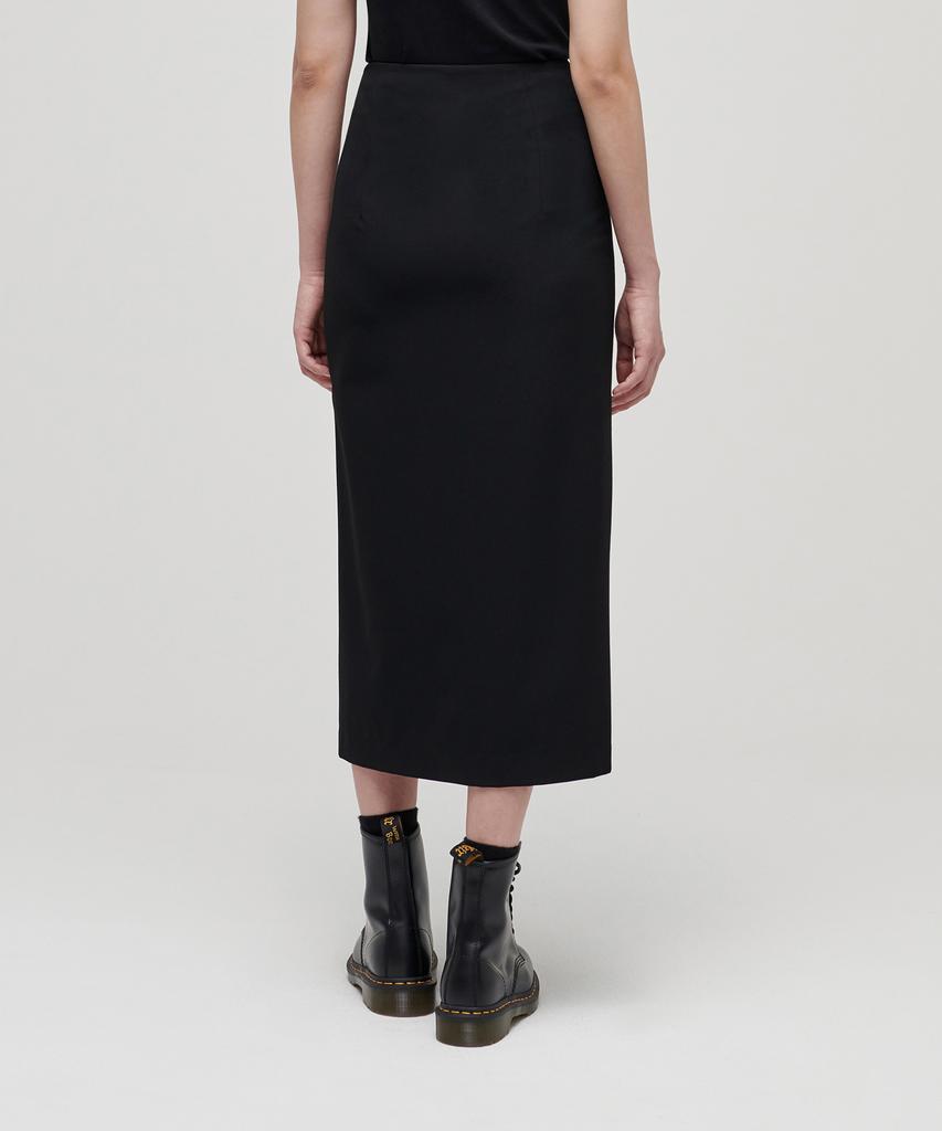 Musinsa Standard Woman Women'S High-Waisted Slit Long Skirt [Black]