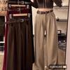 Meilard Women's High-Waisted Wide-Leg Corduroy Pants - Spring/Fall Style, Slimming, Loose Fit.