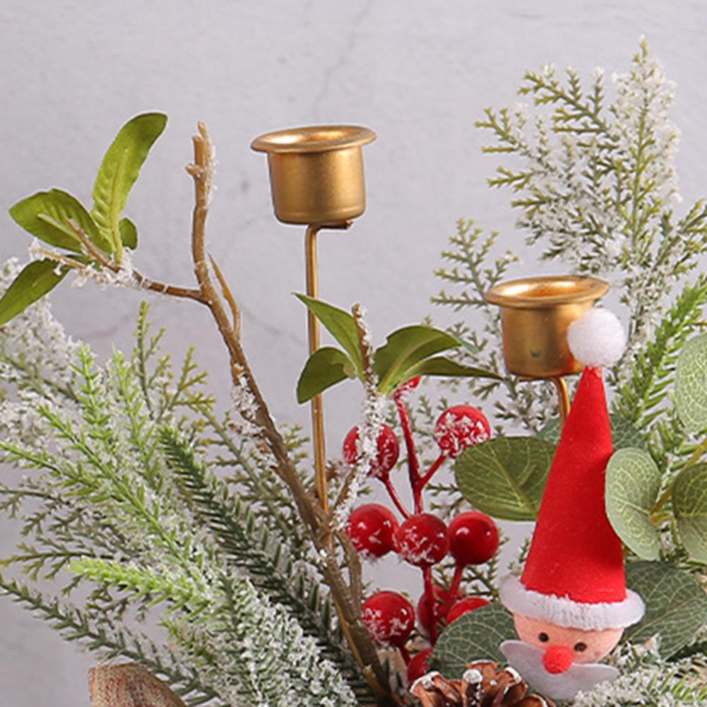 Рождественский подсвечник, декоративный металлический длинный подсвечник, тема фестиваля для украшения праздничного стола