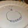 Women Colorful Zircon Butterfly Bow Bracelet Silver Adjustable Drawstring Jewelry Birthday Gift