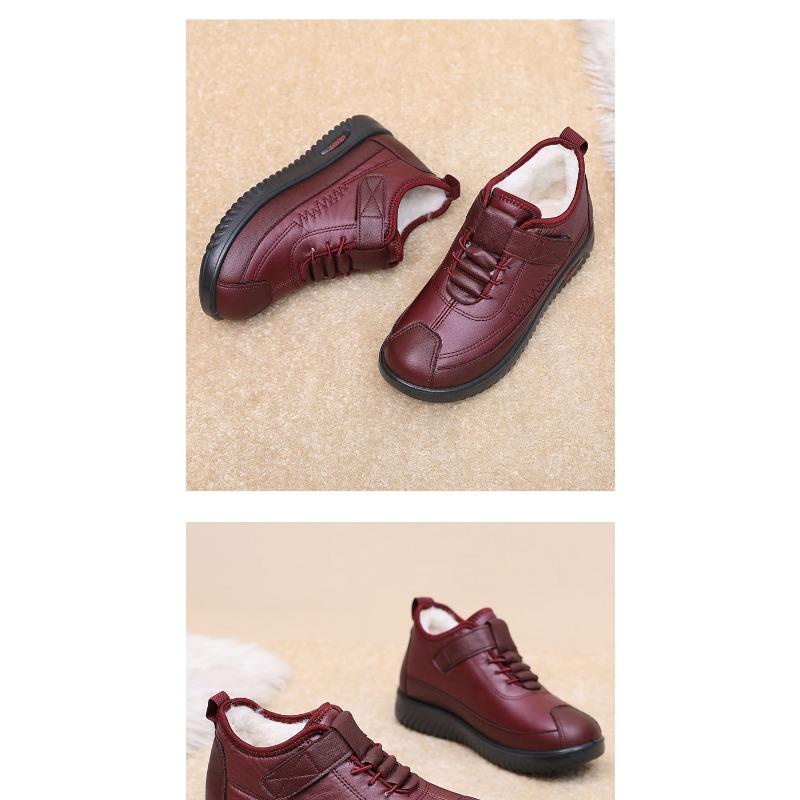 2025 Новые зимние женские хлопковые ботинки Нескользящие Удобные Мамины хлопковые туфли Флисовые Теплые Для среднего и пожилого возраста Зимние ботинки