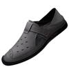 Man Shoes Genuine Leather Men Casual Shoes   Mens Breathable Slip On Black Driving Shoes the  Summer Shoes