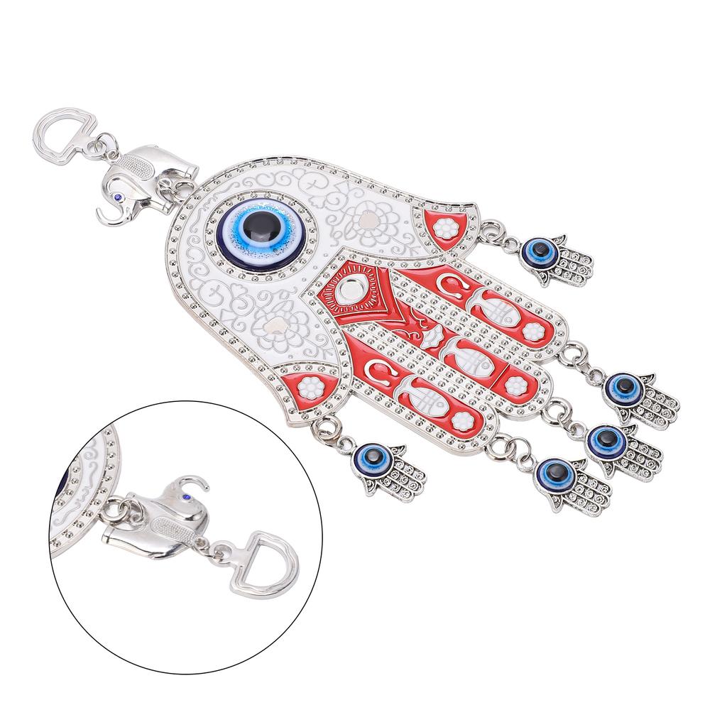Blue Eye Hamsa Car Ornament High Gloss Fine Details Red Blue Hamsa Hand Wall Decor for Car Office Home Decoration