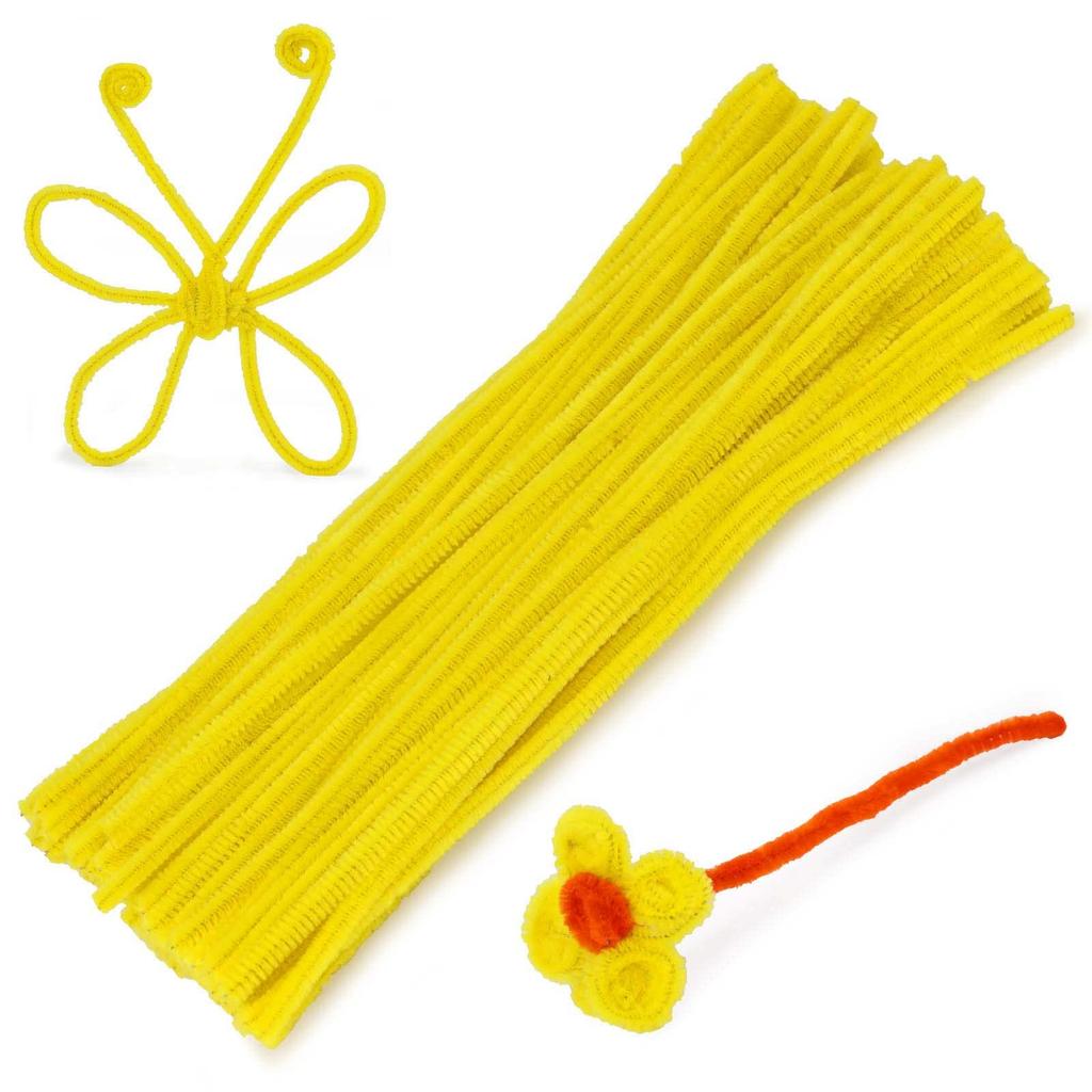 Fenrry 100PCS Pipe Cleaners Chenille Stem Solid Color Pipe Cleaners Set for Pipe Cleaners DIY Arts Crafts Decorations