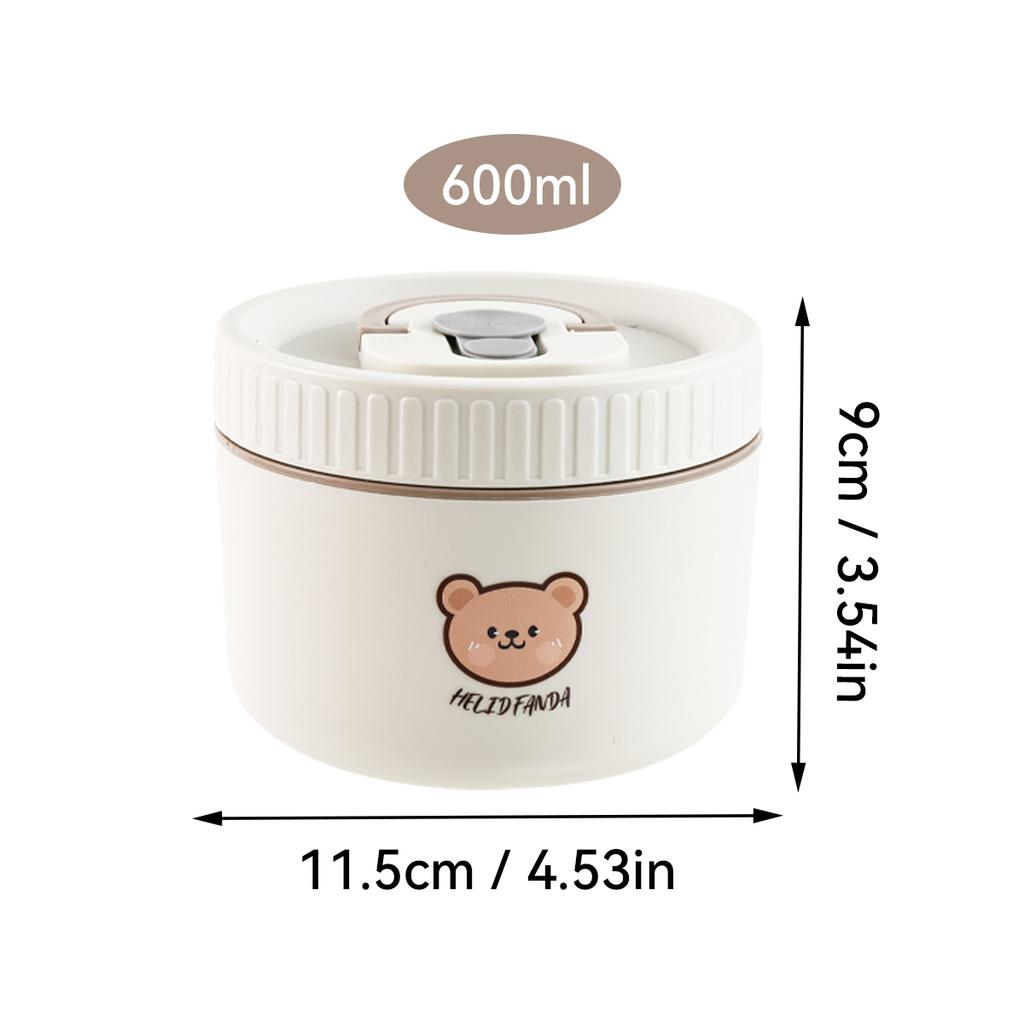 Милый ланч-бокс из нержавеющей стали 304 с термоизоляцией и ручкой, можно использовать в микроволновой печи, портативный, герметичный, для детей