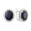 Серебряные серьги с натуральным сапфиром 7.838ct, фианитами (2168683)