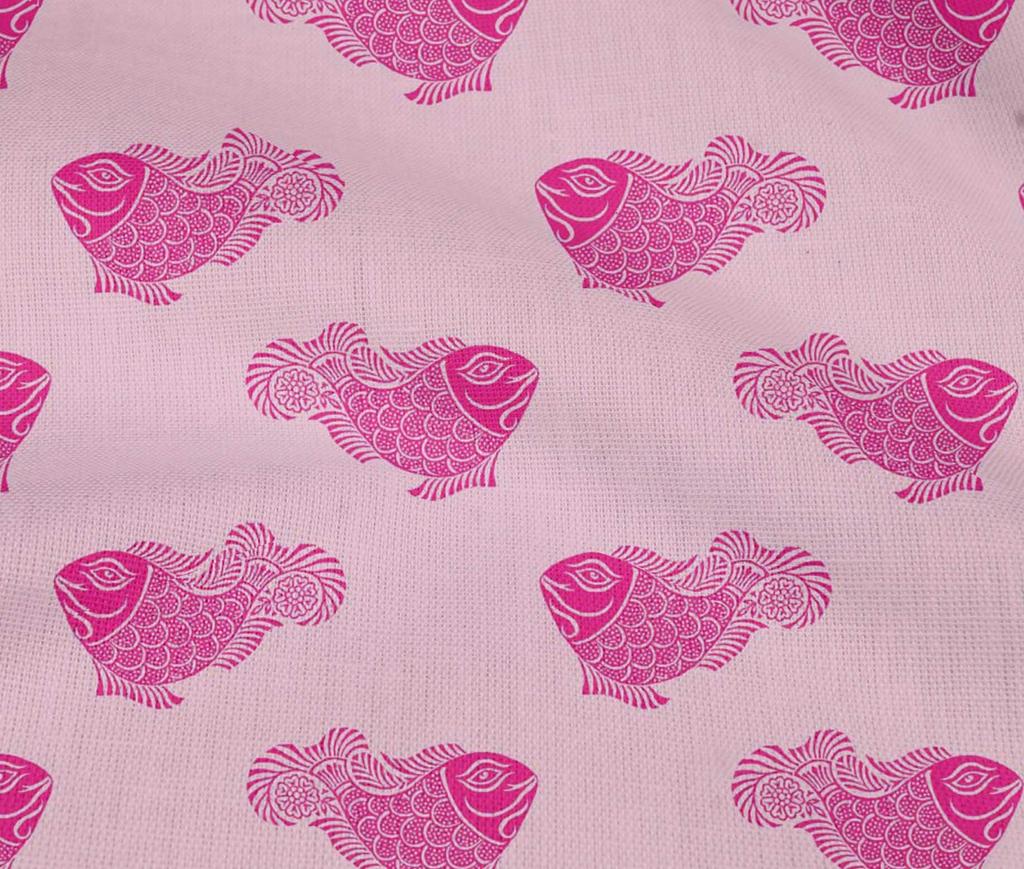 oneOone Cotton Flex Fabric Fish Block Decor Fabric Printed BTY 40 Inch Wide