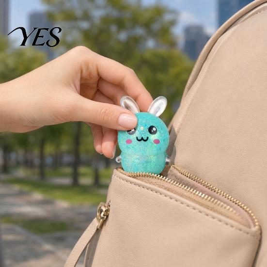Rabbit Stress Toy 2Pcs Glitter Relief Toy, Stretchy Clear Bunny Squeeze TPR Ball Animal Shape Fidget Party Favors for Kids Adults Lightweight Reducer