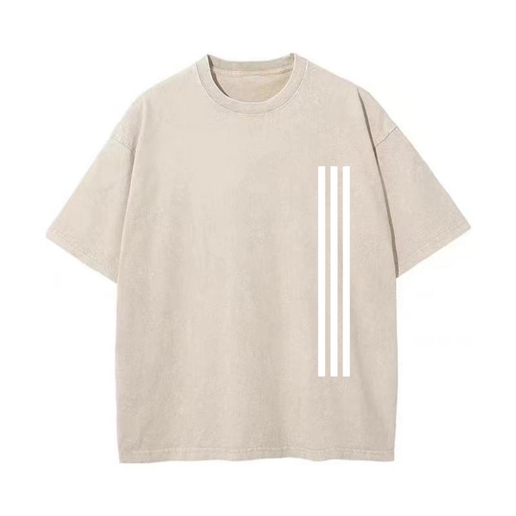 Ретро-стираемая винтажная футболка Высококачественные футболки Летняя свободная одежда с коротким рукавом Ретро-стираемая хлопковая свободная уличная одежда