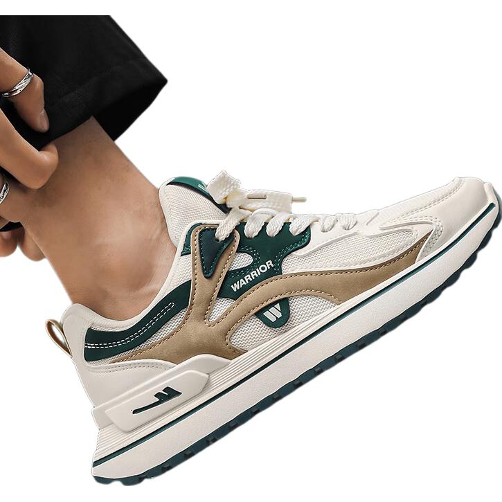 Huili Men's Soft-Soled Sneakers, New Spring 2026 Style Breathable WXY2341W, White-Green Size 43 (Single Mesh)