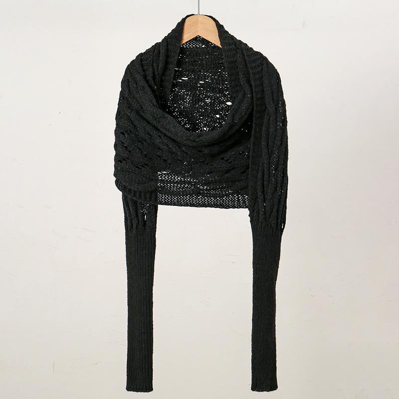 Scarf With Sleeves Women Soft Knitted Wrap New Fashionable Pullover Shawl Windproof Warm Autumn Winter Poncho
