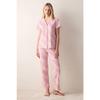 Cotton Marina Pink Buttoned Shirt Trousers Pajama Set