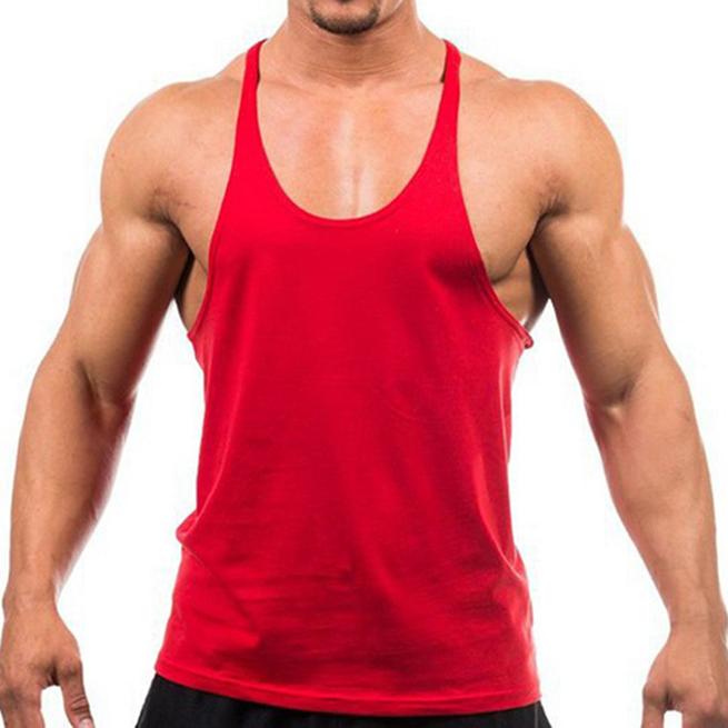 Mens Plain Cotton Training Tank Top - No Logo Gym Fitness Vest for Workout & Bodybuilding