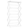 Foldable Clothes Airer 8-Tier Drying Rack, Tower Dryer, Tower Clothes Airer, Drying Stand, Metal Plastic White 74 x 35 x 144 cm
