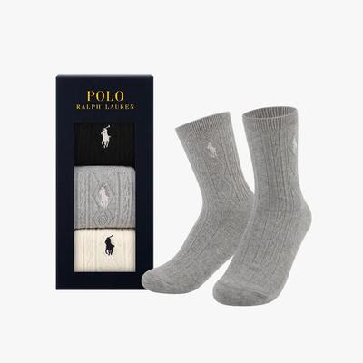 [3 ПАРЫ] Женские носки POLO с мульти-косами