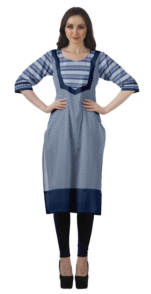 Moomaya Дизайнерская прямая женская туника Kurti с принтом, длинная индийская туника