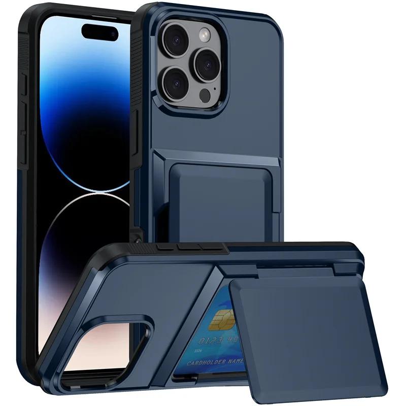 Кошелек для карт Чехлы для телефона iPhone 16 15 14 Pro Max 13 12 11 Pro Ударопрочный Защитный чехол для iPhone 16 Флип-кейс с подставкой