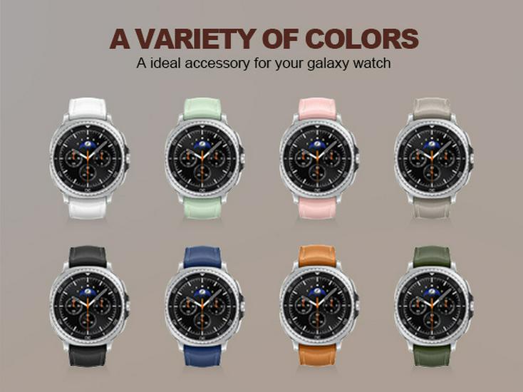 Совместимый кожаный и силиконовый ремешок для Samsung Galaxy Watch 8/8 Classic