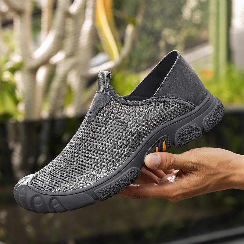 Мужские дышащие повседневные кроссовки с отверстиями, уличные повседневные сандалии, обувь для хайкинга, лето