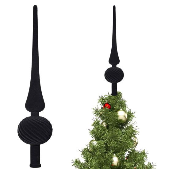 11-дюймовый бархатный навершие на елку, винтажное украшение на верхушку елки в стиле середины века, сферическое, для рождественской праздничной вечеринки