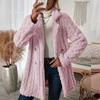 Autumn Winter Women Elegant Solid Color Fuzzy Lapel Coat Warm Casual Soft Zipper Jacket Plush Overcoat Female Fluffy Outwear