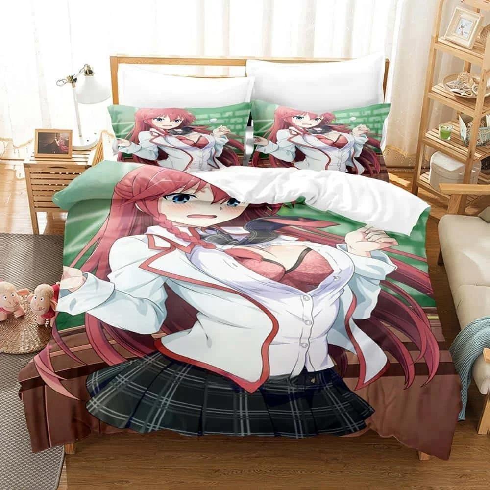 Прочные Уютные Односпальные Полуторные Полные Queen King 3D Печать Аниме Lilith Asami Trinity Seven Размеры Кровати Взрослый Детский Спальный Гарнитур Покрывало