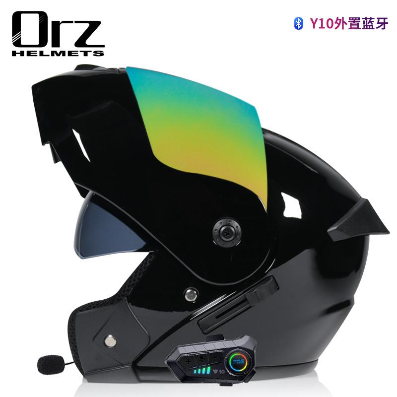 Мотоциклетный шлем Bluetooth, высококачественный флип-шлем, полный шлем для мотоцикла, гоночный шлем, одобренный Dot